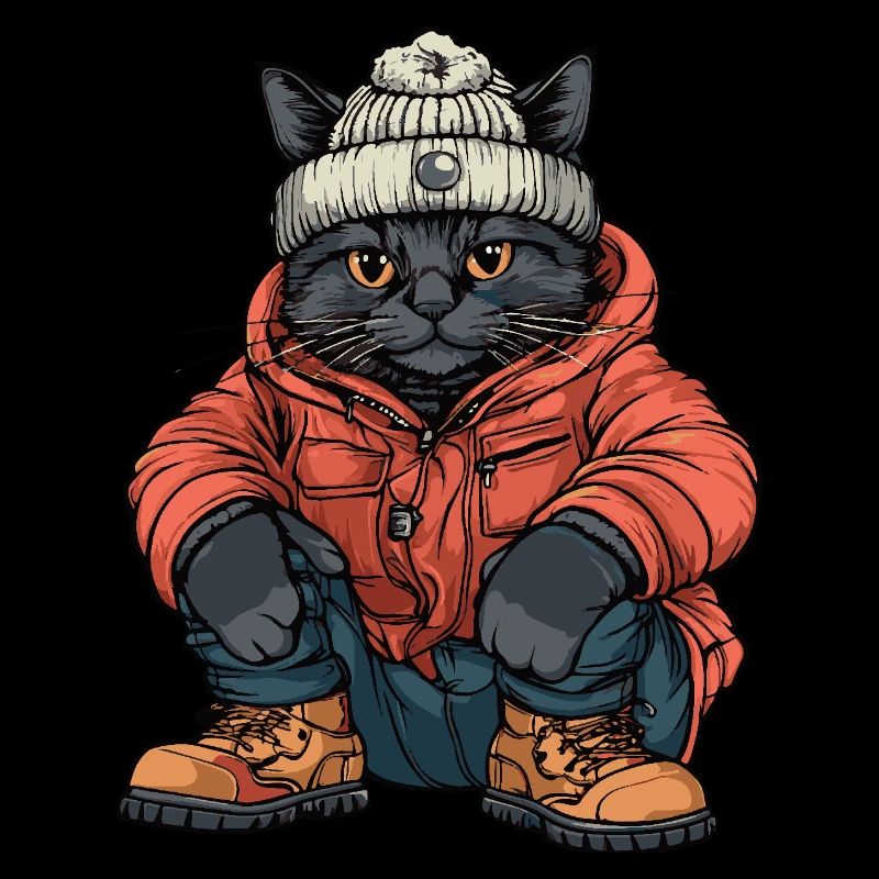 Katze Lustig Winter