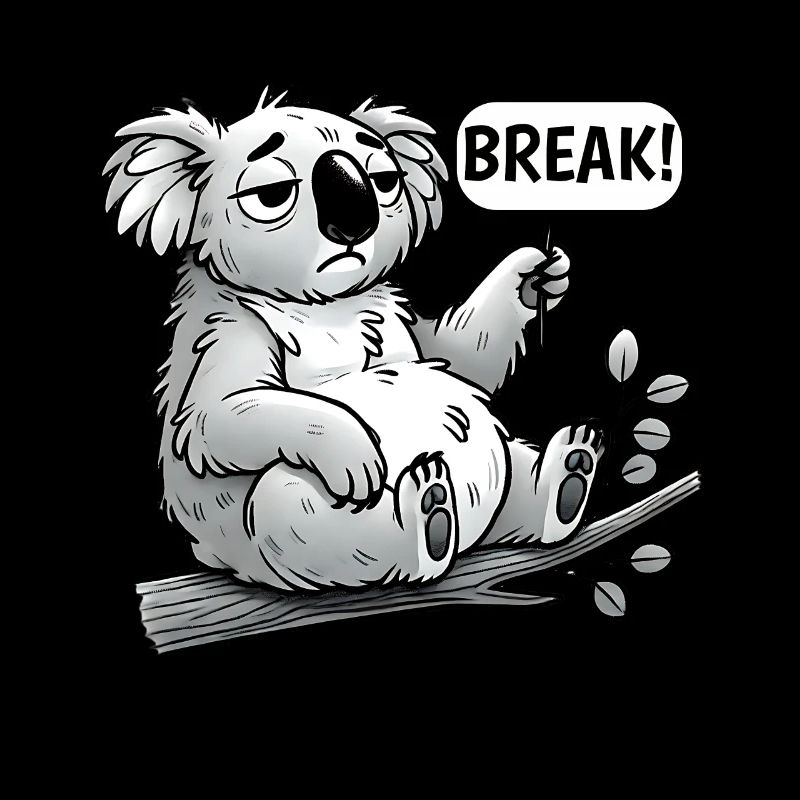 Koala temps de pause drôle détente design