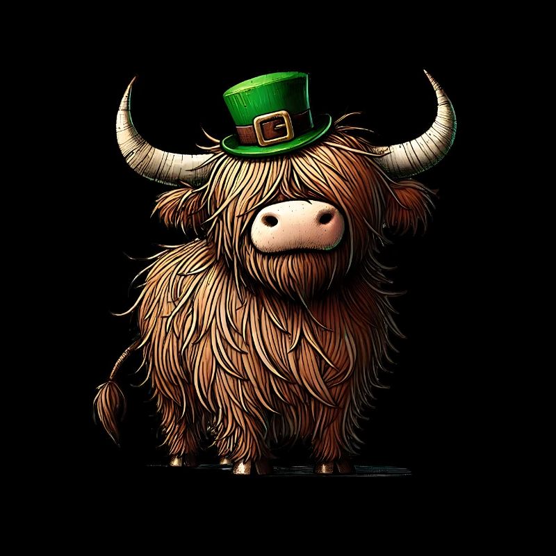 Vache des Highlands irlandais rustique Saint-Patrick Design