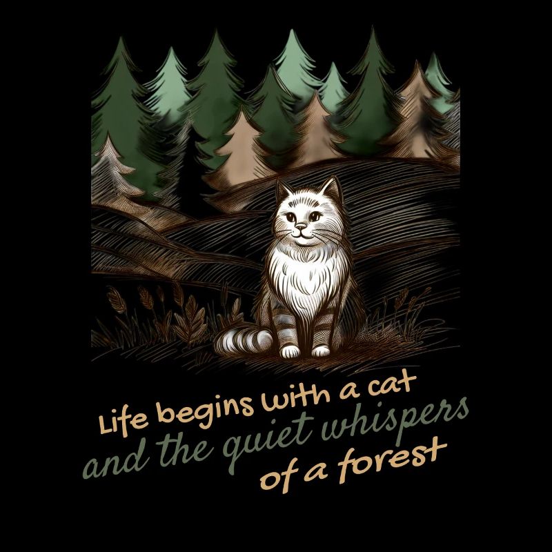 Conception de chat et de forêt - Nature paisible