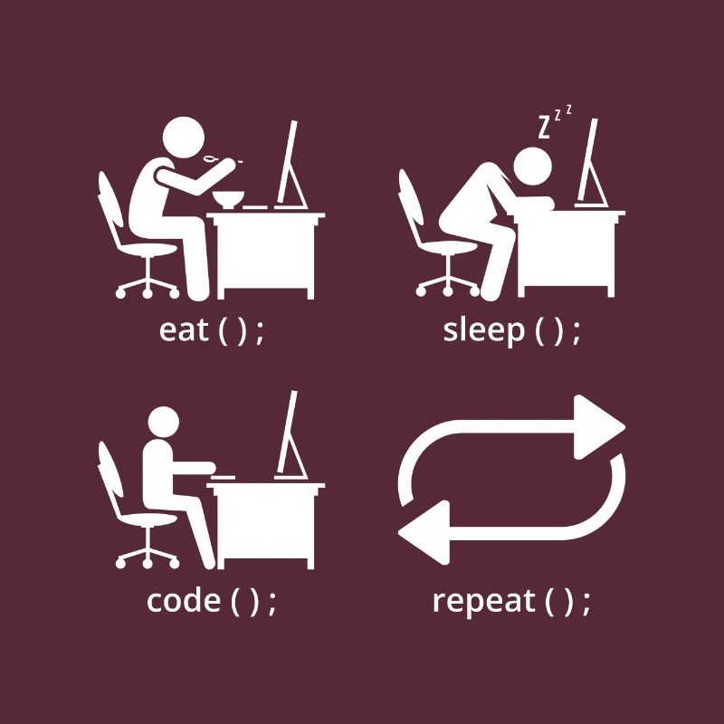 Eat Sleep Code Repeat Coder Programmer Software De