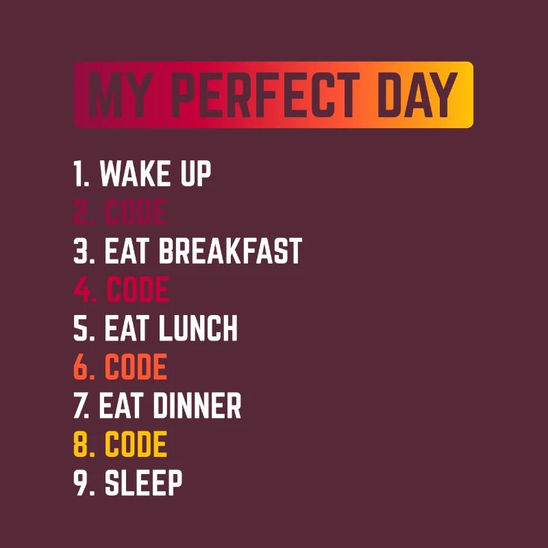 My Perfect Day Wake Up Code Software Developer Pro