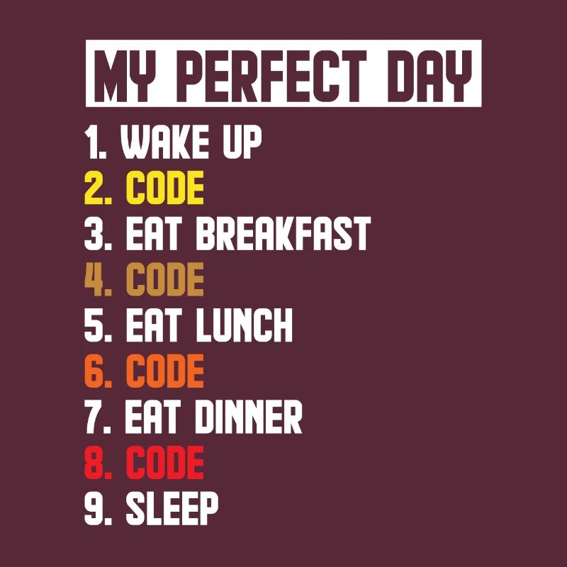 My Perfect Day Wake Up Code Software Developer Pro