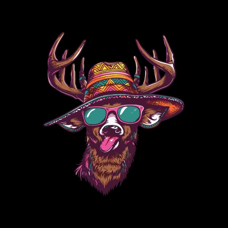 Deer Comic Funny Sombrero