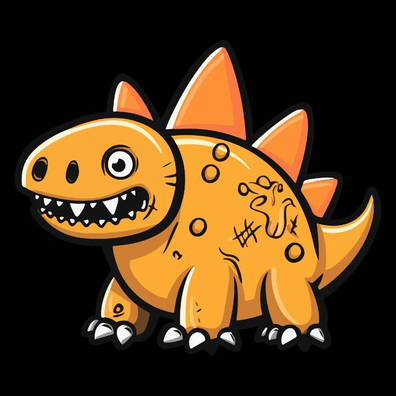 Dinosaur Stegosaurus Halloween Comic