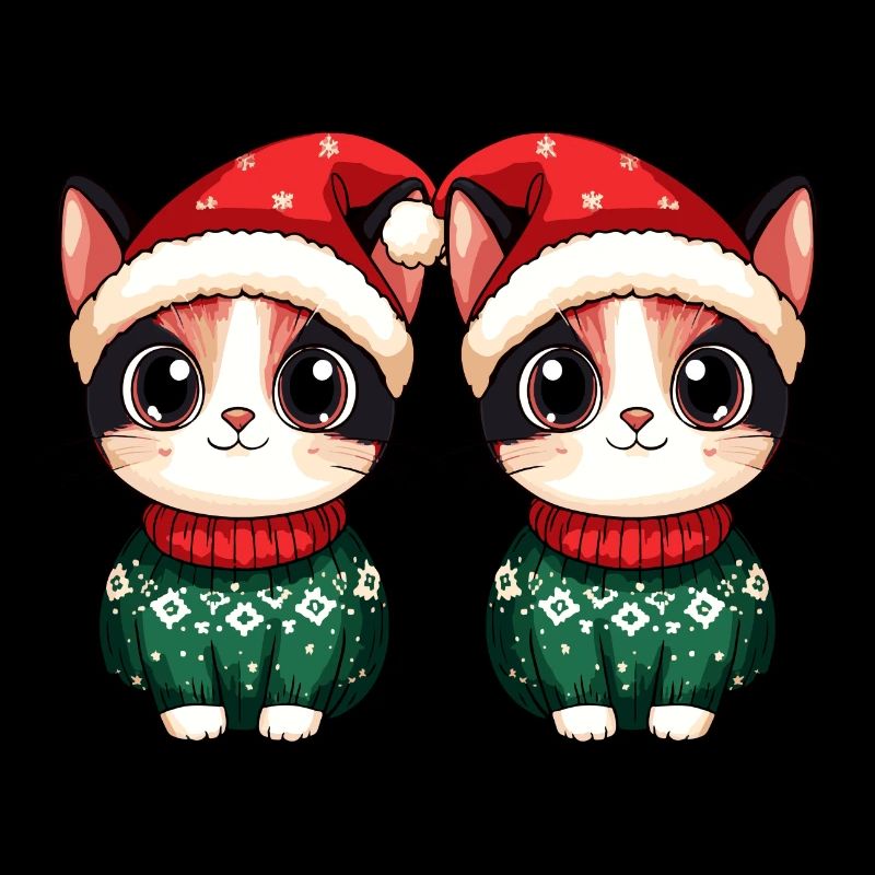 Équipe de Noël des chats