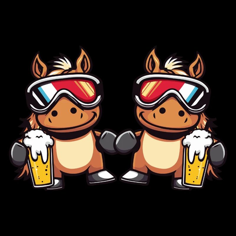 Pferd Ski Team Bier