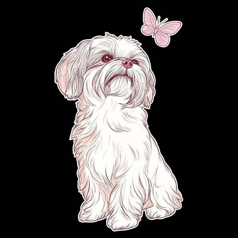 Shih Tzu and Butterfly