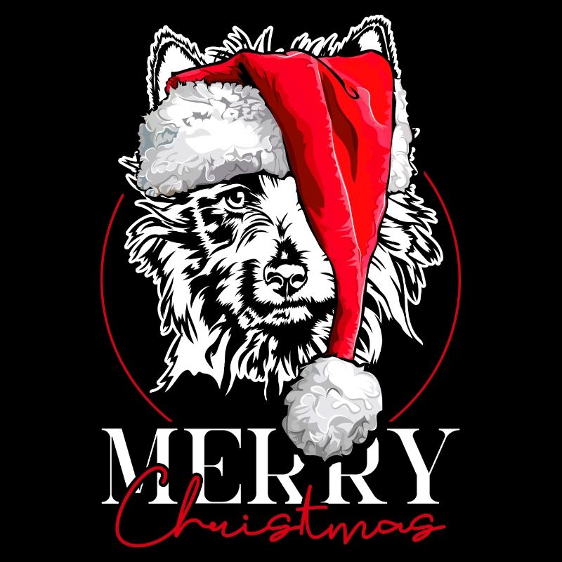 Santa AUSTRALIAN TERRIER Merry Christmas Wilsigns