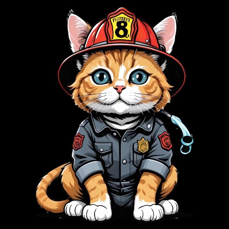 Chat Pompiers Chat Amour Chat Amoureux des Chats