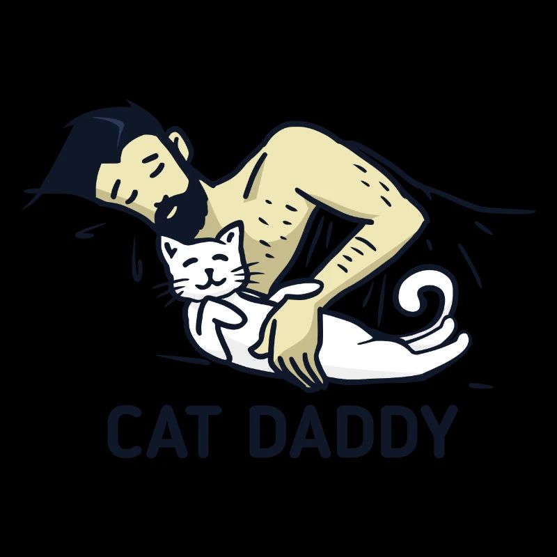 Katze Daddy Essential Bärtigen Mann und niedliche Katze