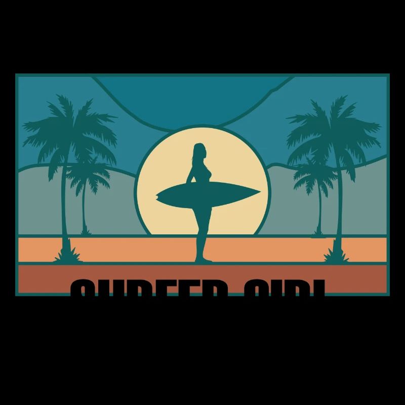 Surfer Girl Surfboard Surfing Gift Idea