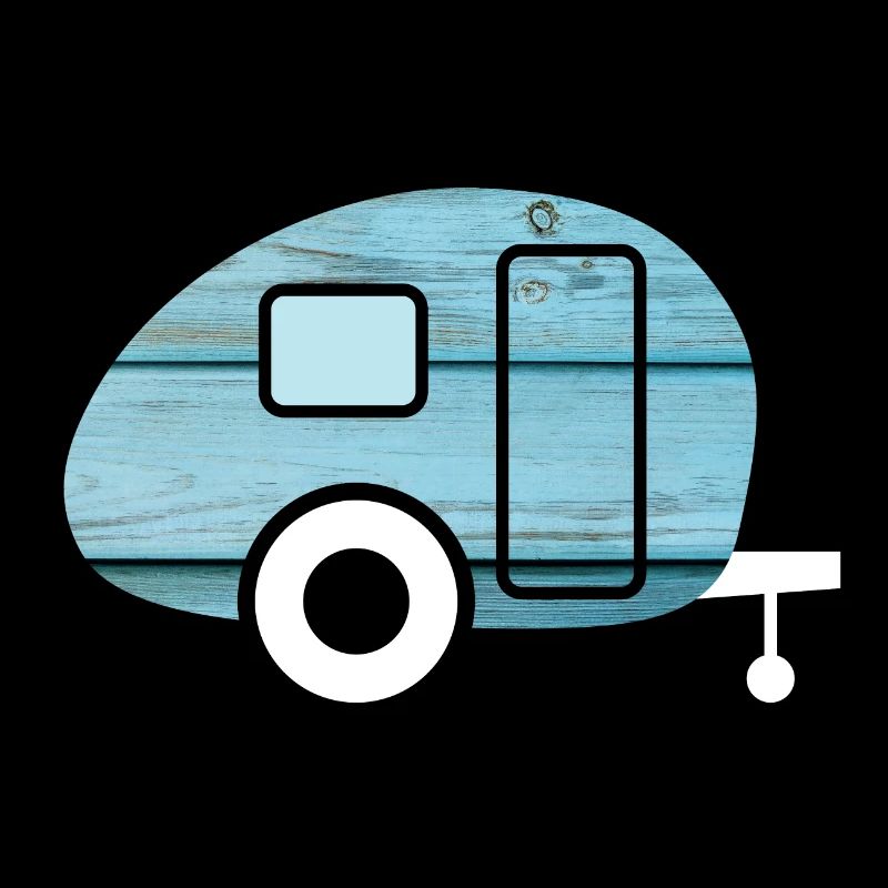 Caravan Wohnwagen Camping Retro Holz Bretter