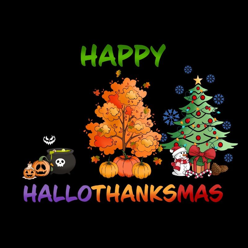 Happy Hallothanksmas Christmas Tree