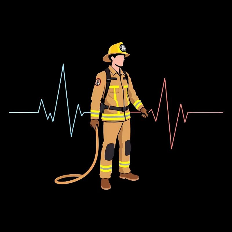 Firefighter heartbeat fire brigade