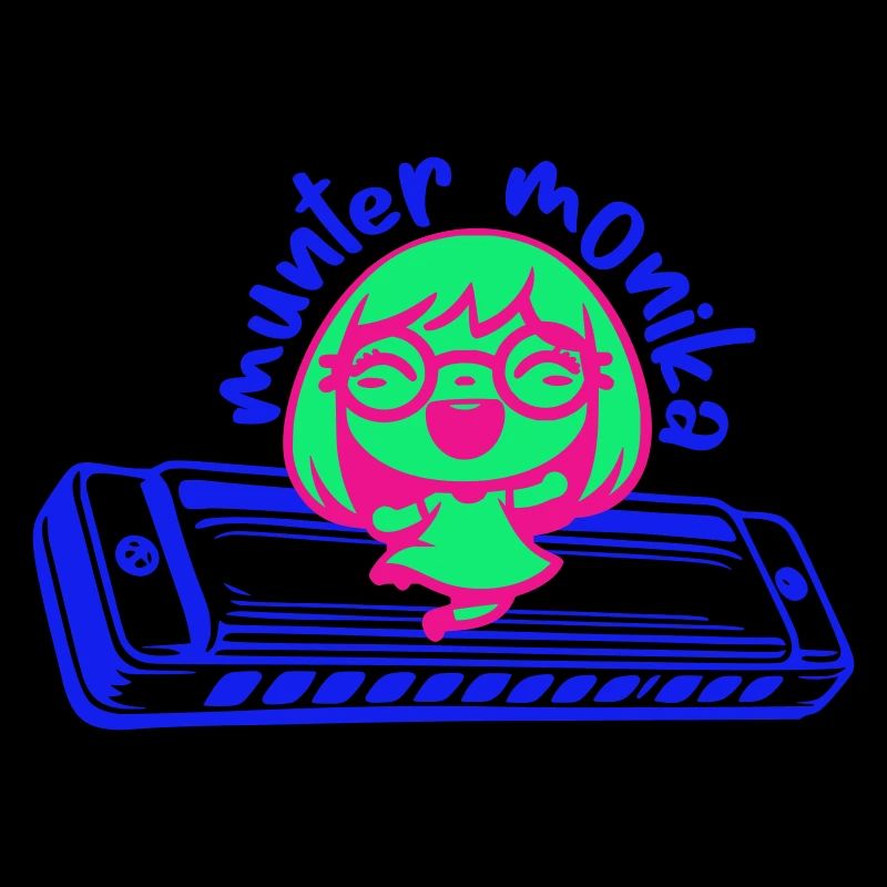 lively monika dancing on the harmonica