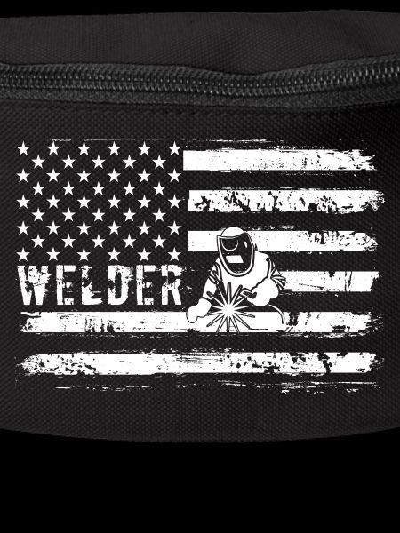 Welder Cat on US Flag
