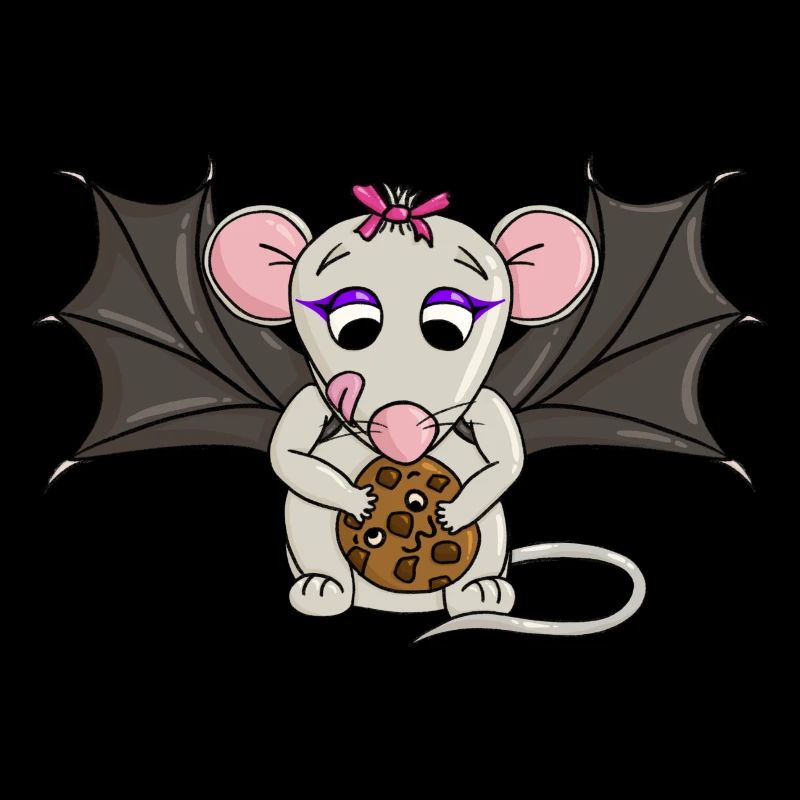 Bat Mouse Finds Cookie on Halloween