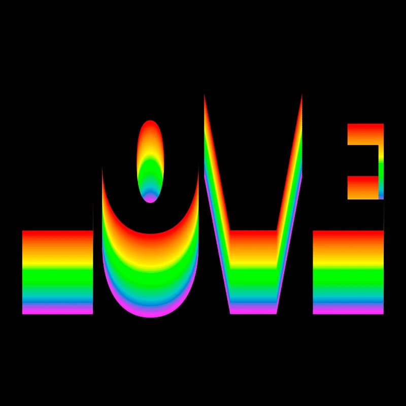 Love Text Arc-en-ciel