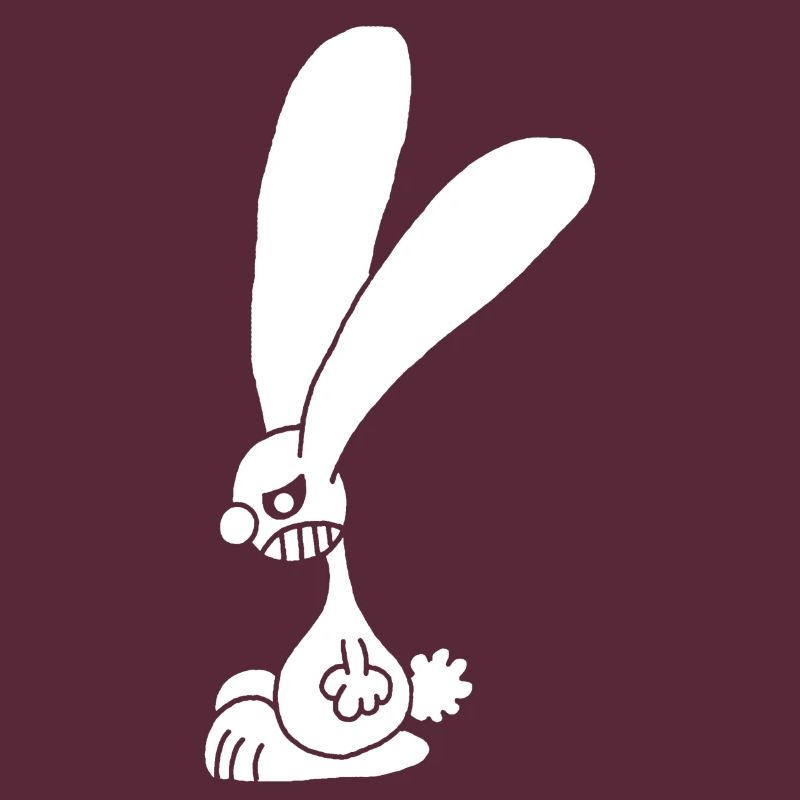 Grumpy white rabbit