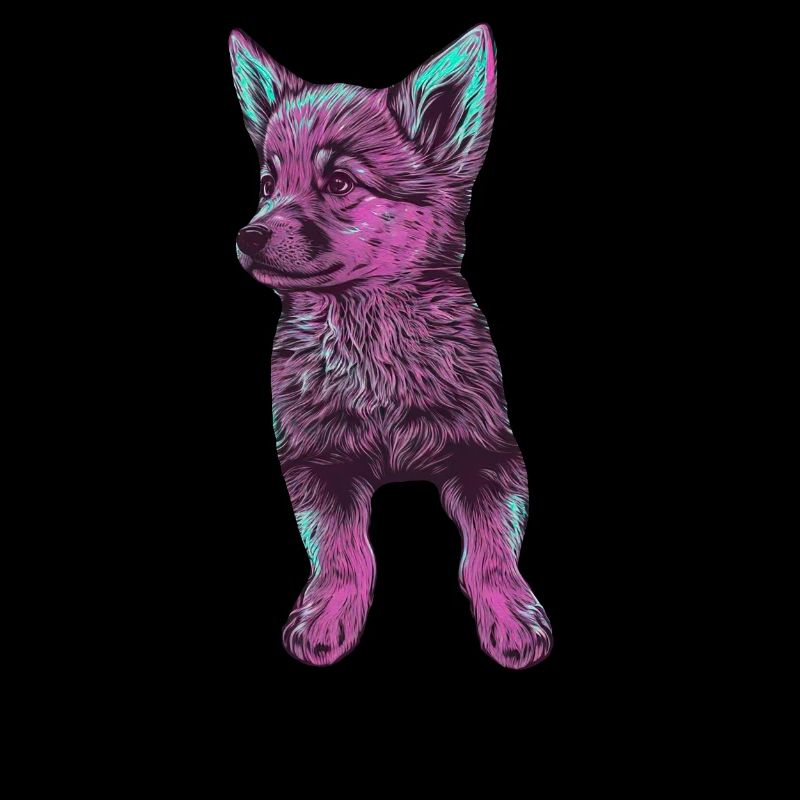 pinker Baby Wolf im Taschenformat