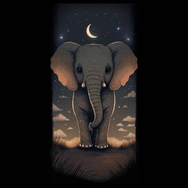 Knuffiger Elephant in der nächtlichen Savanne