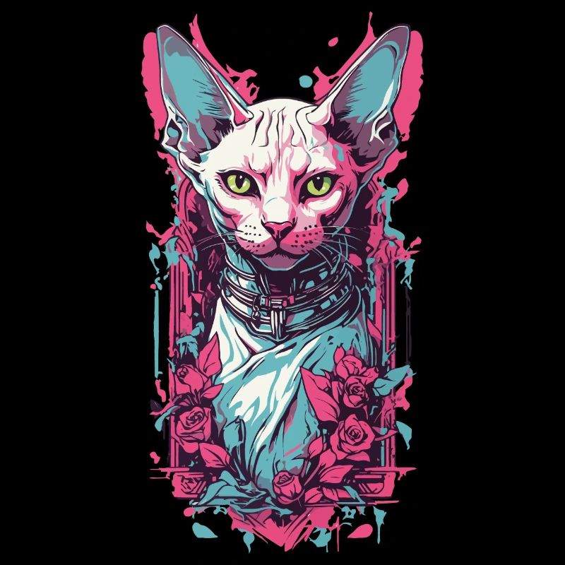 Düstere Gothic Sphynx Katze Pastel Goth Design