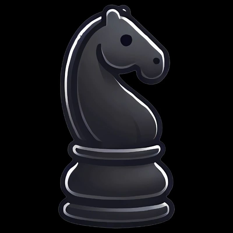 Elegante schwarze Ritter Schachfigur