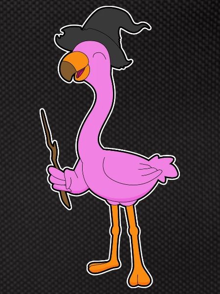 Flamingo Hexe Hexenhut
