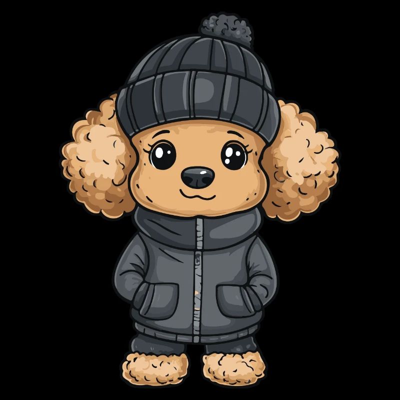 Caniche Chien Hiver
