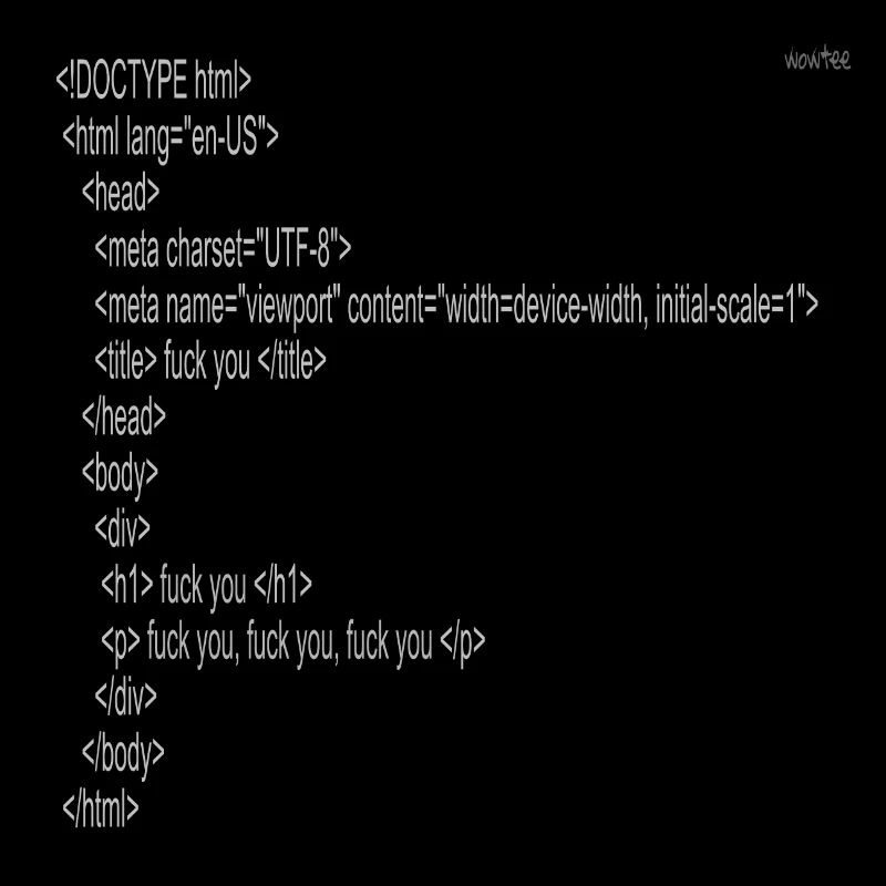 F*ck you - html code