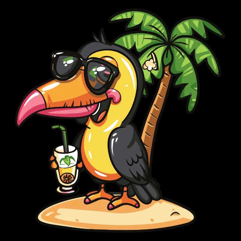 Palmier d’été de l’île aux oiseaux toucans