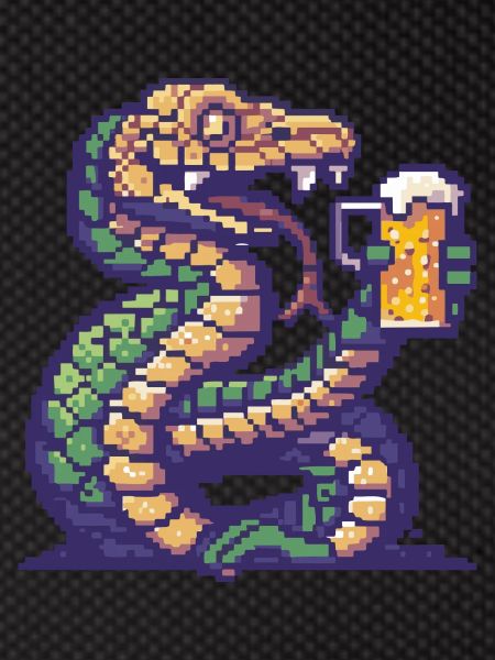 Schlange Kobra Bier Pixel