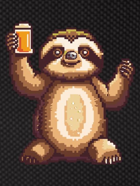 Sloth Beer Pixel
