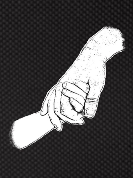 Daddy child hold hands
