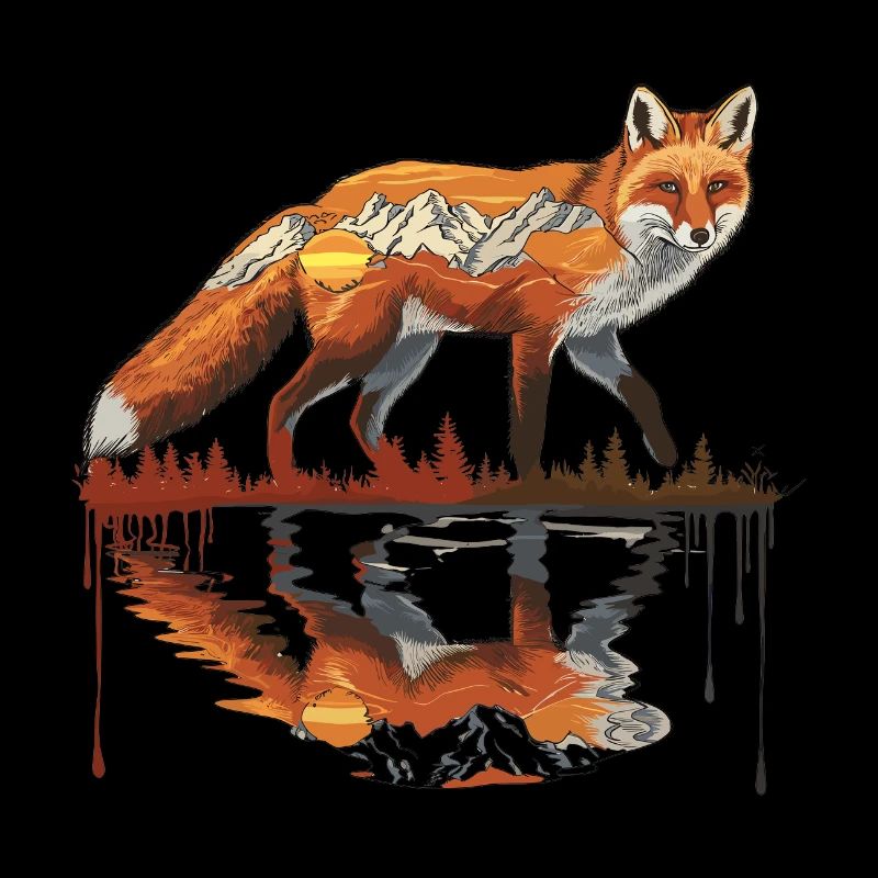 Fuchs Waldtier Muster Tierkunst Fuchs Muster