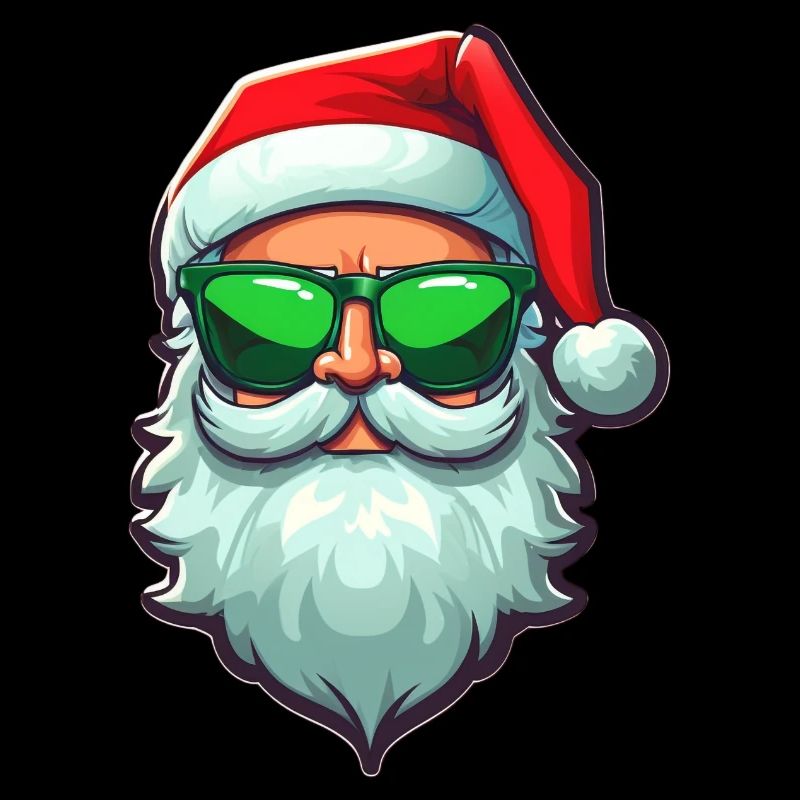 Cooles Weihnachtsmann Logo mit Sonnenbrille