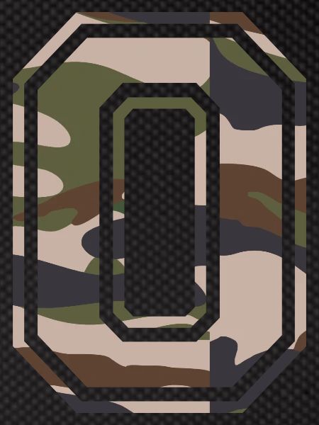 O, Monogram, Camouflage Green-Brown