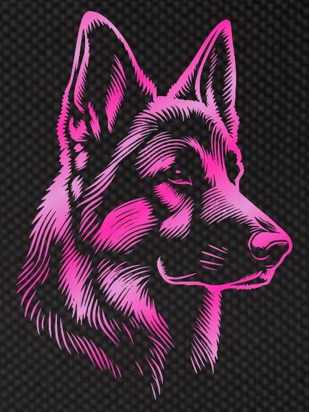 German Shepherd head pink