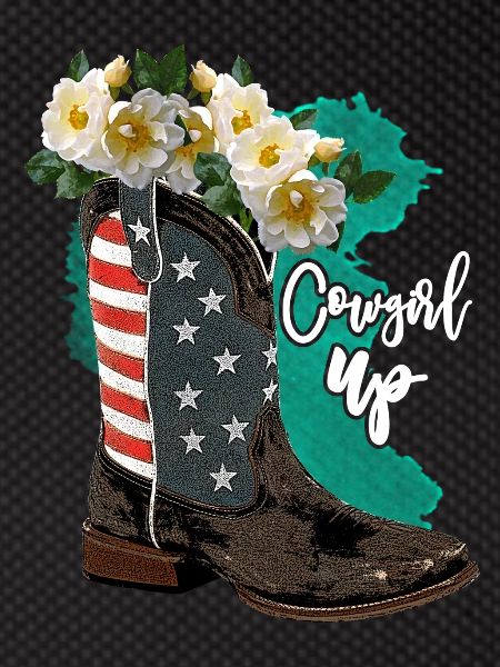 Aquarell Cowboystiefel
