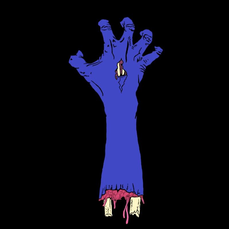 Zombie Greifer blau
