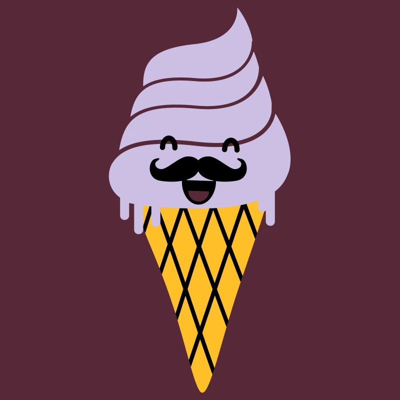 ice cream with mustache - ice cream with beard