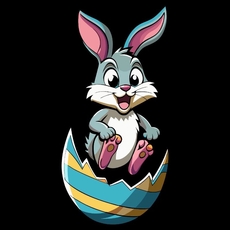 Happy Easter - Osterhase - Osterei - Cartoon
