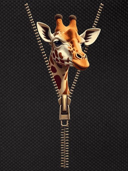 Stylized Giraffe with Zipper