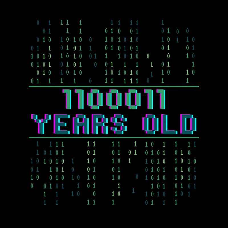 99. Geburtstag 99 Jahre alt Binärcode Informatik