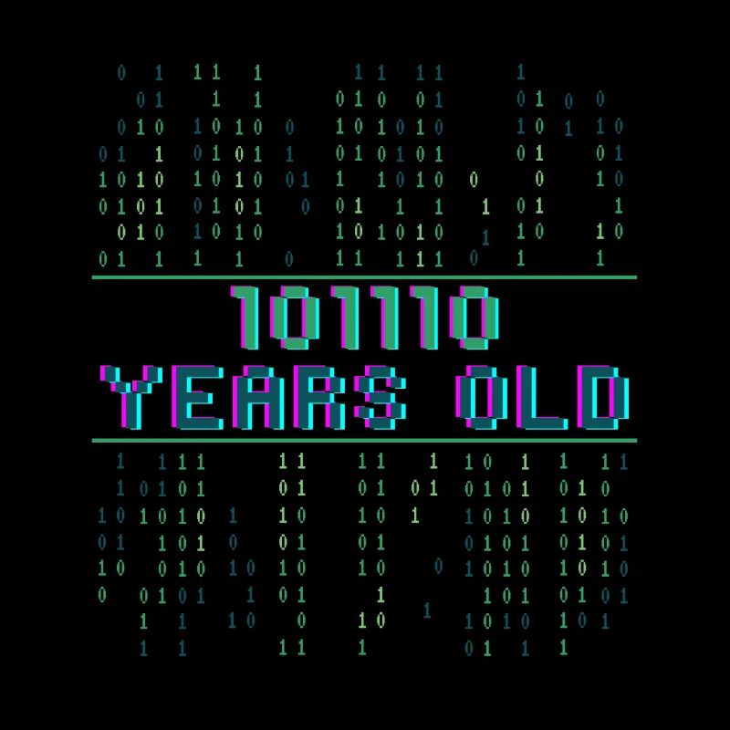 46. Geburtstag 46 Jahre alt Binärcode Informatik