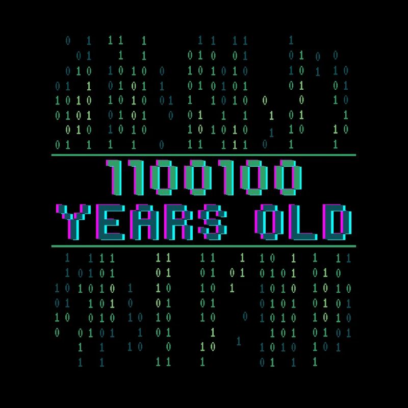 100. Geburtstag 100 Jahre alt Binärcode Coder