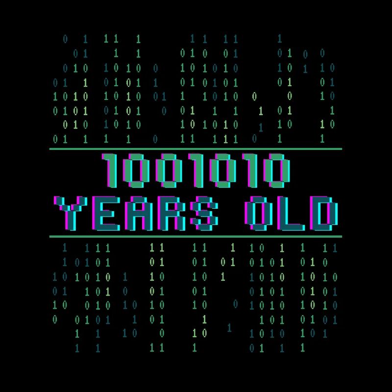 74. Geburtstag 74 Jahre alt Binärcode Informatik