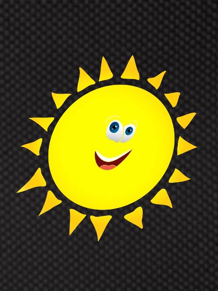 happy sun with face