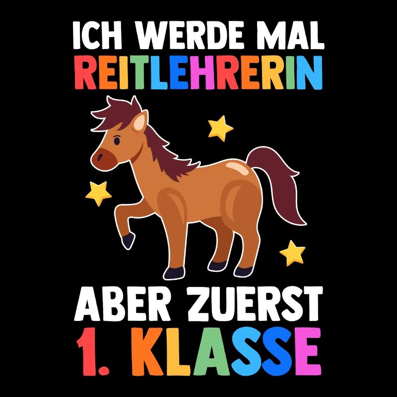 Reiten Pferde Erste Klasse Einschulung Schulkind